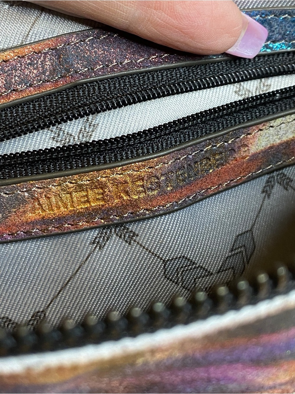 Aimee Kestenberg Oil Slick Wristlet Wallet - Picture 6 of 14